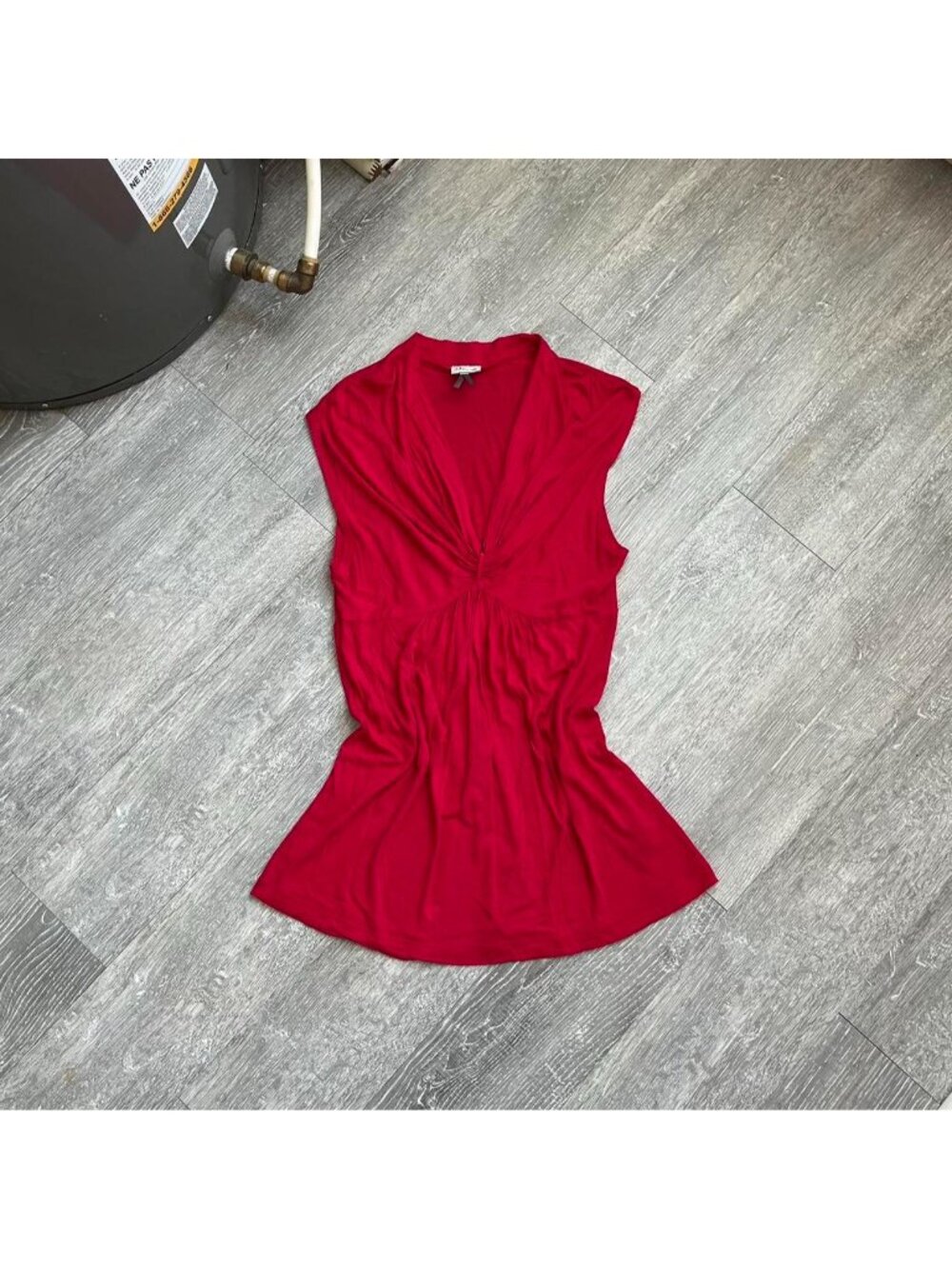 Red / Dark Pink Vintage Early 2000’s Dynamite Y2K V-Neck Top / Shirt